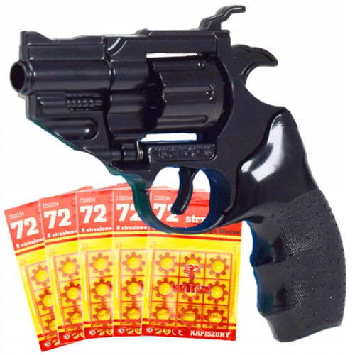 PISTOLET NA SPŁONKĘ 5x72szt KAPISZONY GRATIS METALOWY REWOLWER DLA DZIECI na Arena.pl