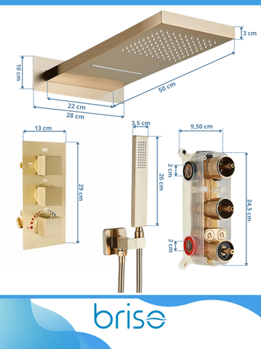 Bateria prysznicowa - złota na Arena.pl