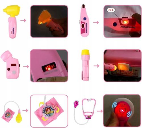 Zestaw Lekarski Dla Dzieci Fartuchem Doktora Akcesoria Lekarskie Stetoskop na Arena.pl