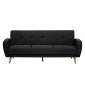 Sofa rozkładana 3-osobowa czarna FLORLI