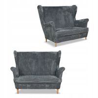 Sofa kanapa uszak Bonito skandynawska sztruks paski Family Meble szara