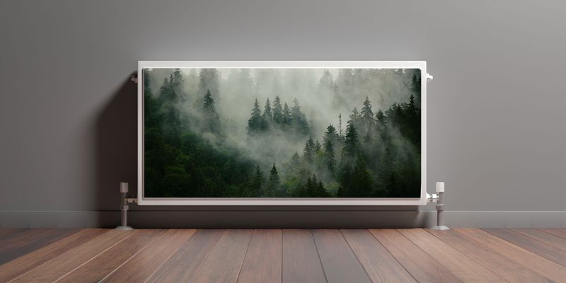 Mata MAGNETYCZNA Kaloryfera Krajobraz LAS We Mgle 80cm x 60cm zdjęcie 3