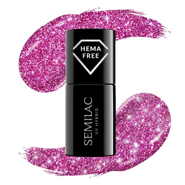 SEMILAC Lakier hybrydowy 462 Pink Bubbles 7ml zdjęcie 1