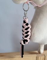 uwiąz dla hobby horse ze sznurka - czarno- pudrowy róż