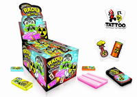 guma balonowa radio active tattoo + tatuaż  op.200szt.
