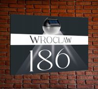 TABLICZKA ADRESOWA oświetlona lampka numer domu aluminiowa ANTRACYT 40x30