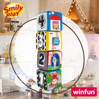 Miękkie Kostki sensoryczne Smily Play Wieża edukacyjna Zwierzaki i Cyferki