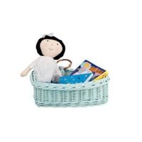 DECOR WIKLINOWA TACA W KSZTAŁCIE SERCA W KOLORZE Miętowym Z PODUSZKĄ 38X28 H12 CM