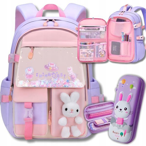 PLECAK SZKOLNY TORNISTER PIÓRNIK KRÓLIK ZAJĄC DLA DZIEWCZYNKI BN 180 kl 1-3 zdjęcie 9