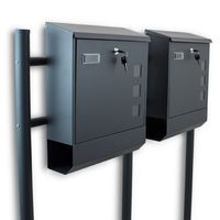 16374 Nowa Skrzynka wolnostojąca na stojaku podwójna grafit