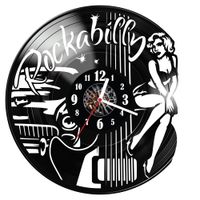 Zegar ścienny z płyty winylowej Rockabilly 398.14