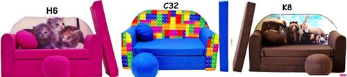 KANAPA SOFA rozkładana dla dzieci łózko poduszka materac piankowa na Arena.pl