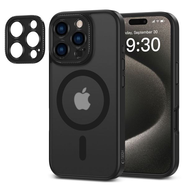 tech-protect magcam magsafe iphone 16 pro matte black zdjęcie 2