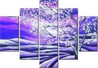 105CM 150CM OBRAZ 5 ELEM KWITNĄCE DRZEWO NOCĄ DRUK