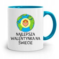 Kubek Błękitny Na Walentynki Najlepsza Walentynka Z Nadrukiem Ze Zdjęciem