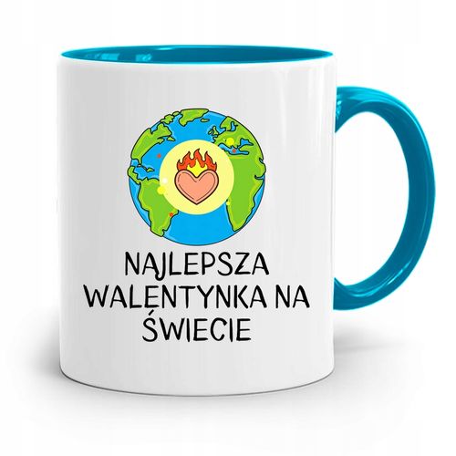 Kubek Błękitny Na Walentynki Najlepsza Walentynka Z Nadrukiem Ze Zdjęciem na Arena.pl