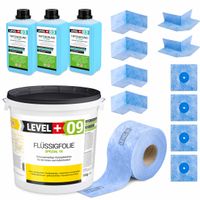 Folia w płynie 16kg Hydroizolacja na Zewnątrz Zestaw Taśma 15m Mankiet