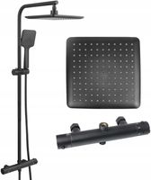 Bateria prysznicowa YOKA czarna z termostatem deszczownicą zestaw