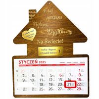 Kalendarz na DZIEŃ BABCI I DZIADKA PREZENT DOMEK 2025 ROK ZŁOTE TABLICZKI