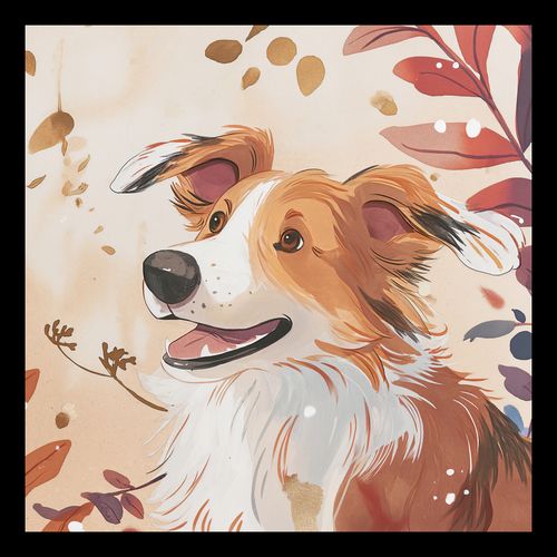 Plakat 30x30cm Collie Jesienną Porą na Arena.pl
