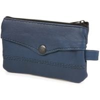 Etui Na Klucze Duże Trzykomorowe Skórzane Pojemne Na Karty Beltimore Granatowe G86