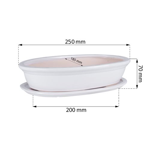 Doniczka ceramiczna bonsai Biały 25 cm na Arena.pl