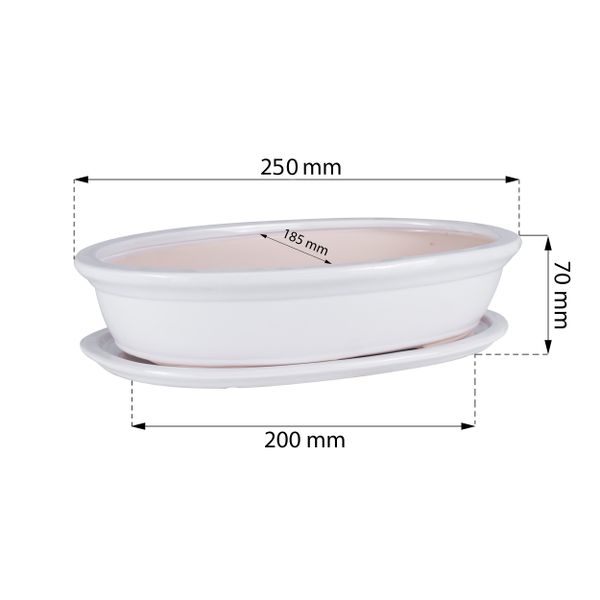 Doniczka ceramiczna bonsai Biały 25 cm zdjęcie 2