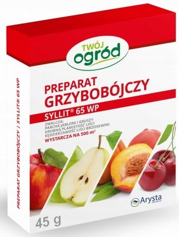 Preparat grzybobójczy SYLLIT Parch Jabłoń Grusza wiśnie czereśnie 65 WP 45g na Arena.pl