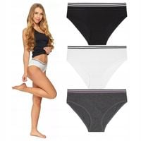 3x Klasyczne Figi damskie Majtki MORAJ bawełniane 3-PAK - M