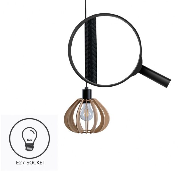 Lampa wisząca 5xE27 NICOLETA NATURAL AND BLACK 829 zdjęcie 5