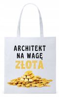 Dla Architekta Na Prezent Torba Eco Biała Shopper Z Nadrukiem Ze Zdjęciem