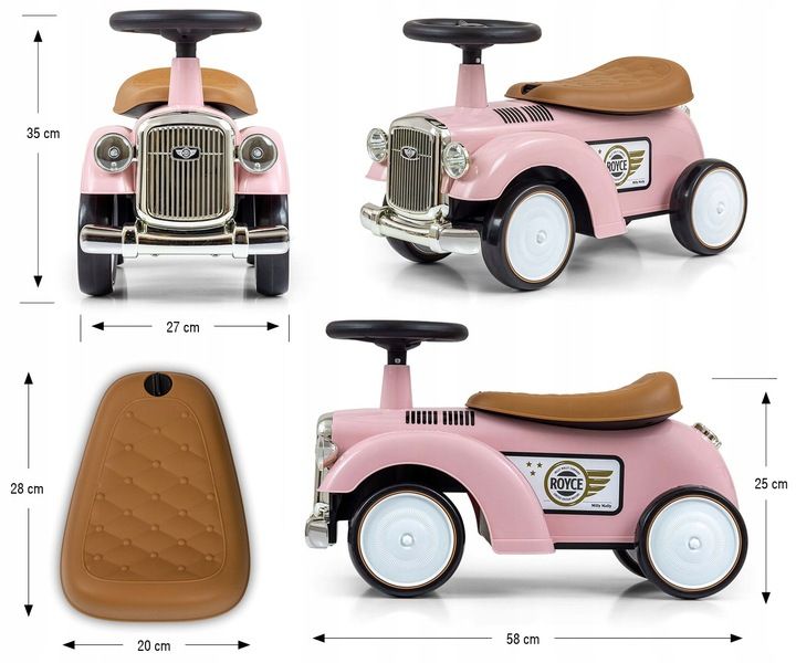 Milly Mally Pojazd jeździk Royce Pink zdjęcie 4