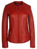 Zapinana klasyczna damska Skórzana kurtka "Aneta" z ozdobną plisą Bukowski Rozmiar odzieży xxxl