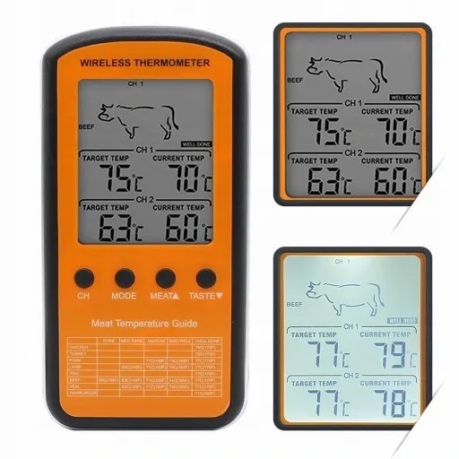 TERMOMETR DO WĘDZARNI MIĘS BEZPRZEWODOWY 2 SONDY zdjęcie 5