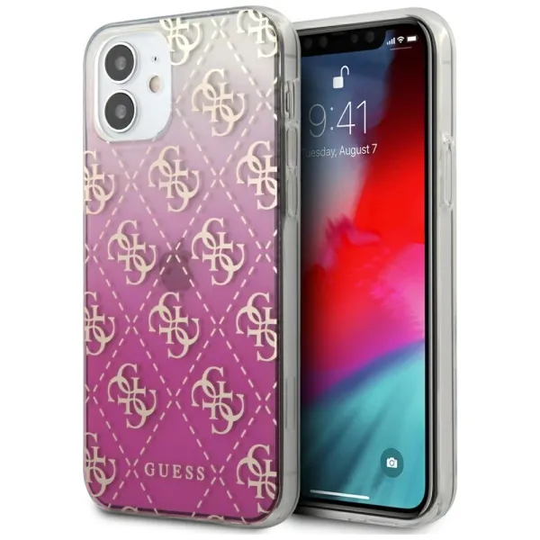 Etui Guess 4G Gradient na iPhone 12 mini - różowe zdjęcie 1