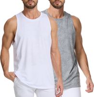 Męska Koszulka Treningowa Tank Top Sportowa 2 Sztuki Biały Szary L