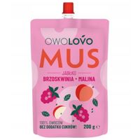 Owolovo mus owocowy jabłko brzoskwinia malina 200g