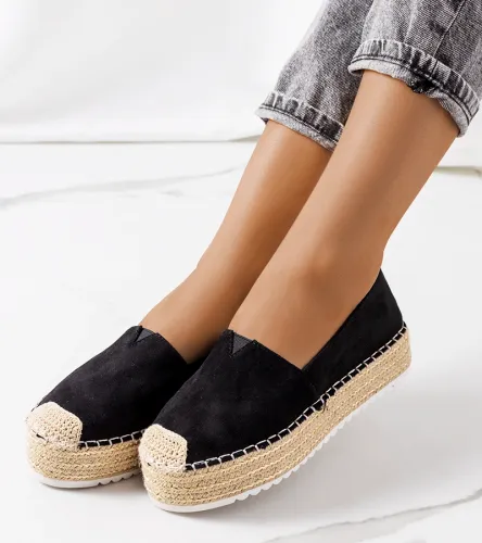 Czarne espadryle na platformie Dione 37 na Arena.pl