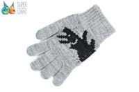 Rękawiczki pięciopalczaste dinozaur szare 14cm