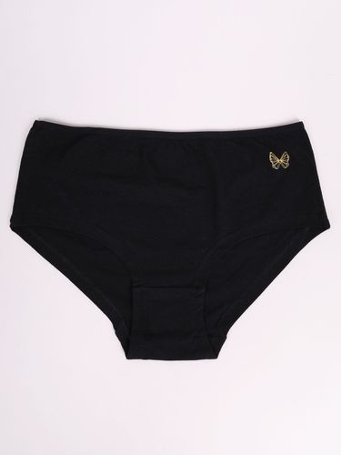 Figi damskie midi bawełniane motylki czarne 3PAK M YOCLUB na Arena.pl