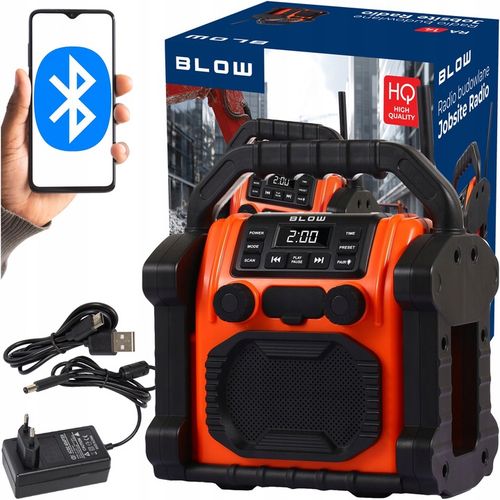 RADIO BUDOWLANE FM 20W RMS BLUETOOTH 5.1 POWERBANK USB-C AUX LED IP55 na Arena.pl