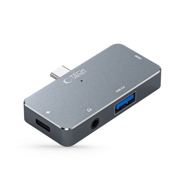 tech-protect v6-hub adapter 4in1 grey zdjęcie 2