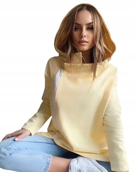 Asymetryczna BLUZA DAMSKA stylowa oryginalna kobieca piękne kolory zdjęcie 1