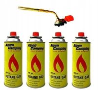 PALNIK MOSIĘŻNY CIENKI ZŁOTY GAZOWY ZŁOTY + 4x Kartusze Alpen Camping 400ml