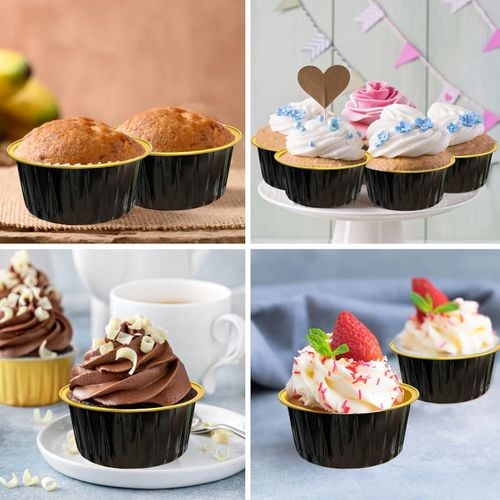 Złoto-Czarne Papilotki Do Muffinek Kubeczki Foremki Na Babeczki 50Szt na Arena.pl