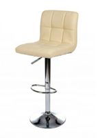 Hoker Toledo Beżowy – Nowoczesne krzesło barowe obrotowe chromowane
