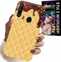 ETUI DO HUAWEI P30 LITE - Z MOTYWEM WAFLA Z POLEWĄ CZEKOLADOWĄ