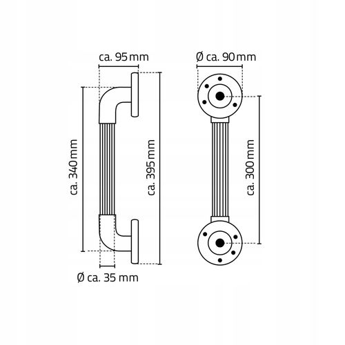 RIDDER Max S uchwyt z ABS, biały, 30 cm na Arena.pl