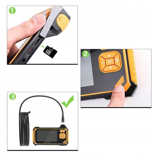 KAMERA INSPEKCYJNA ENDOSKOP 3M LCD HD 4,3" 8MM FULL HD 360° MICRO SD 64GB na Arena.pl
