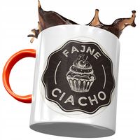 Kubek Pomarańczowy Śmieszny Zabawny Fajne Ciacho Z Nadrukiem Ze Zdjęciem